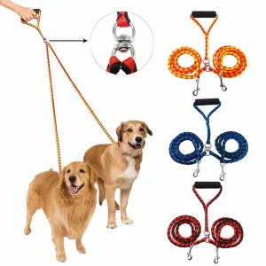 Pet Double Leash 360 Degree Rotation Knotless Pet Walking