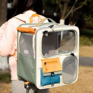 Breathable Pet Travel Carrier- Ventilated Mesh Pet Backpack