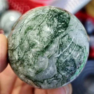 Natural Moss Agate Ball Tree Crystal Sphere Stones 2025